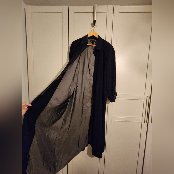 Jones New York Long Blue Trench Coat Size 12 - Picture 6 of 6